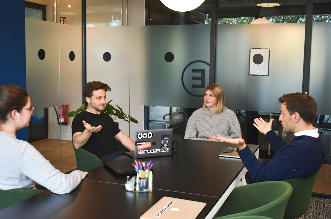 team of developers coding