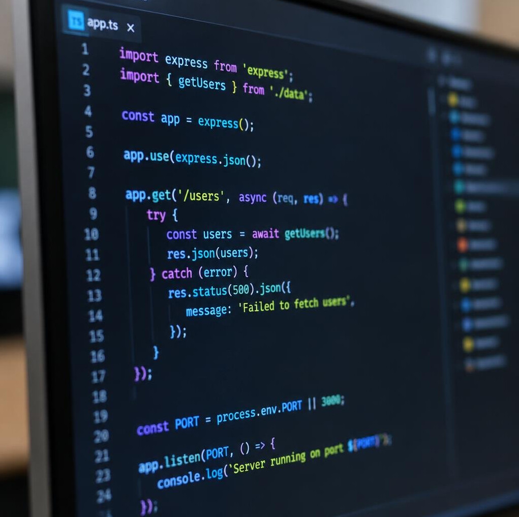 Close up of colorful programming code on a computer screen