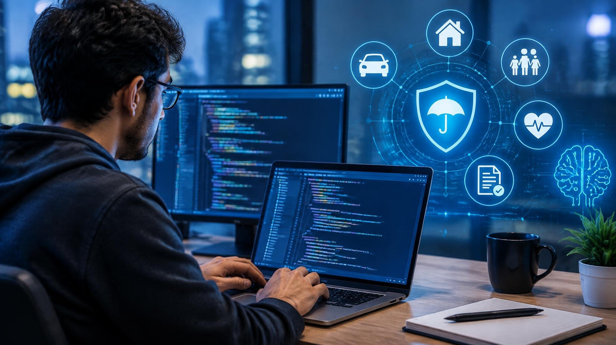 software developer writing code